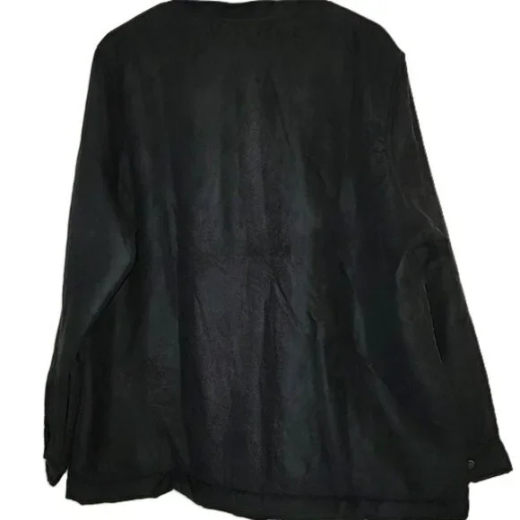 Boston Traders NWT Women's Black Faux Suede Sherpa Utility Trucker Jacket Sz XL - Picture 2 of 16